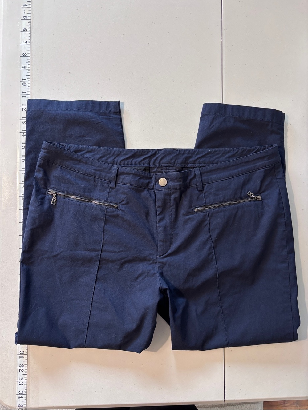 Bogner Ankle Pants Size 14 XL Blue Cropped Performance Golf Country Club Logo